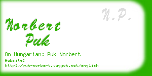 norbert puk business card